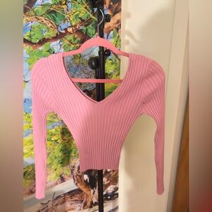 Fashion Nova Blush Ribbed Knit Top